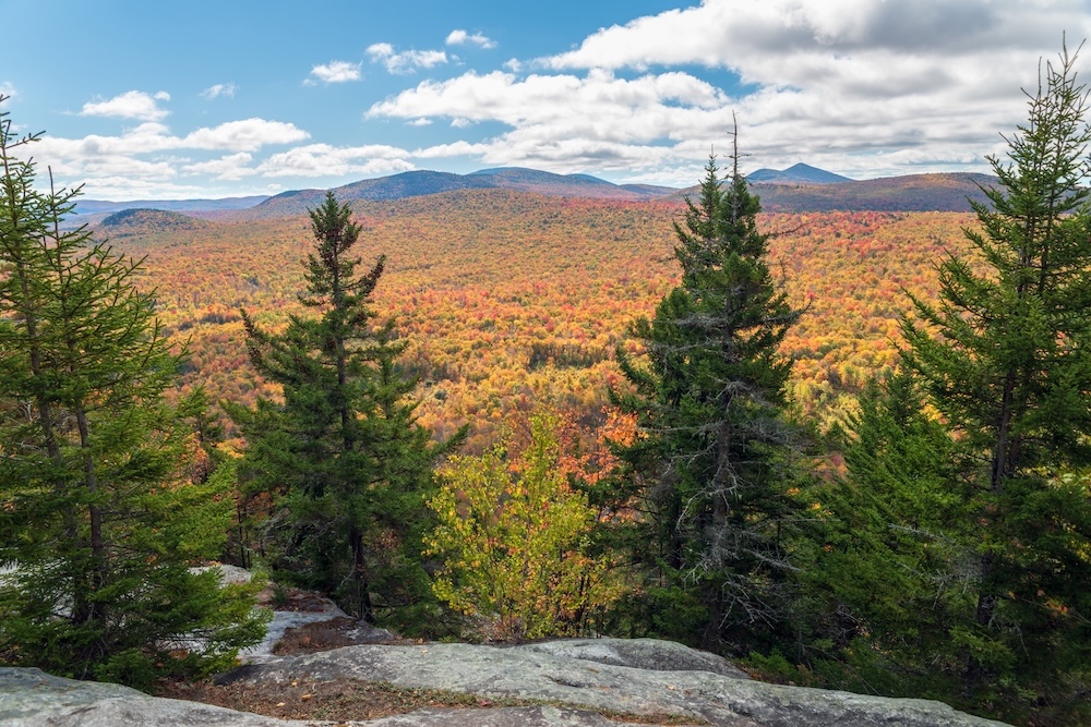 view from atop killington mountain in the fall