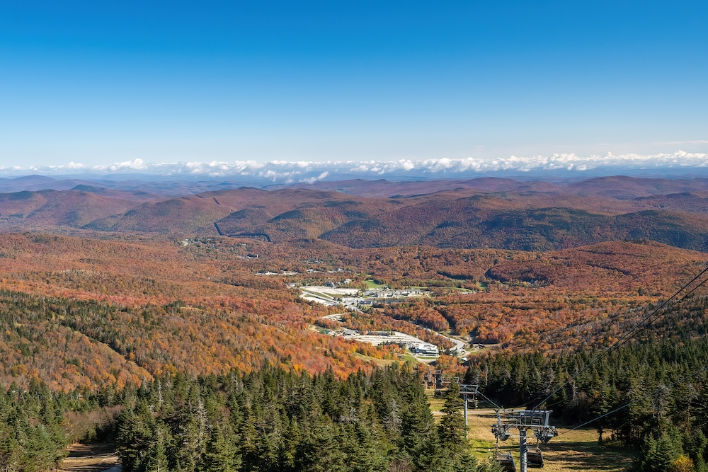 view from the top of killington mountain in vermont
