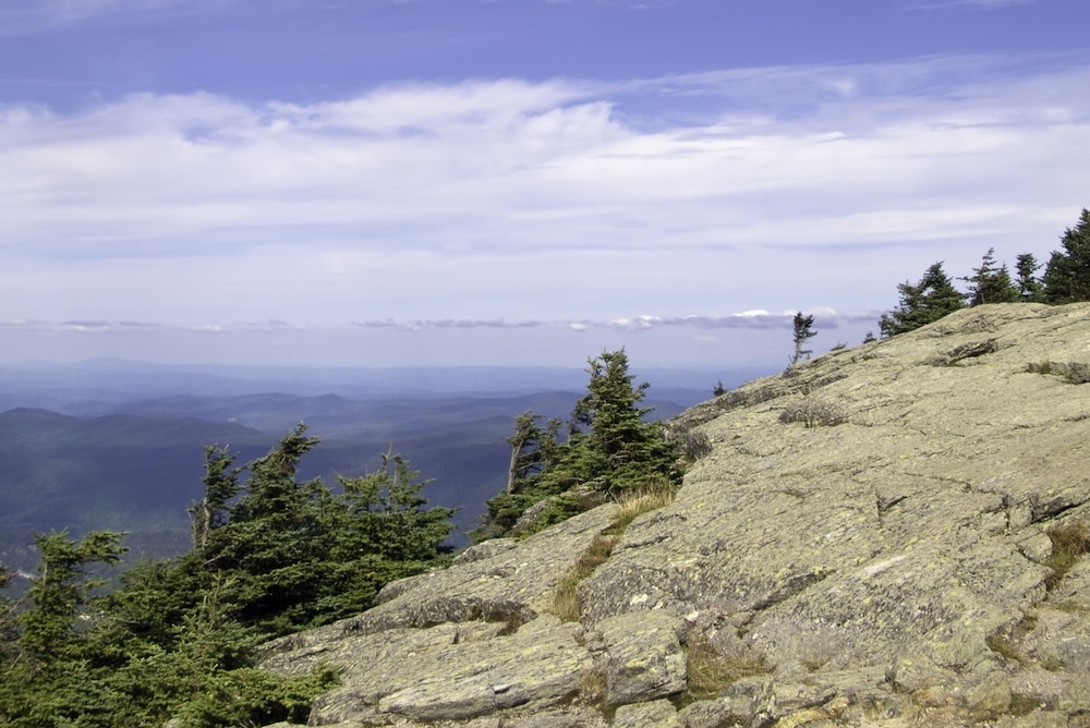 view from top of killington mountain on sunny day