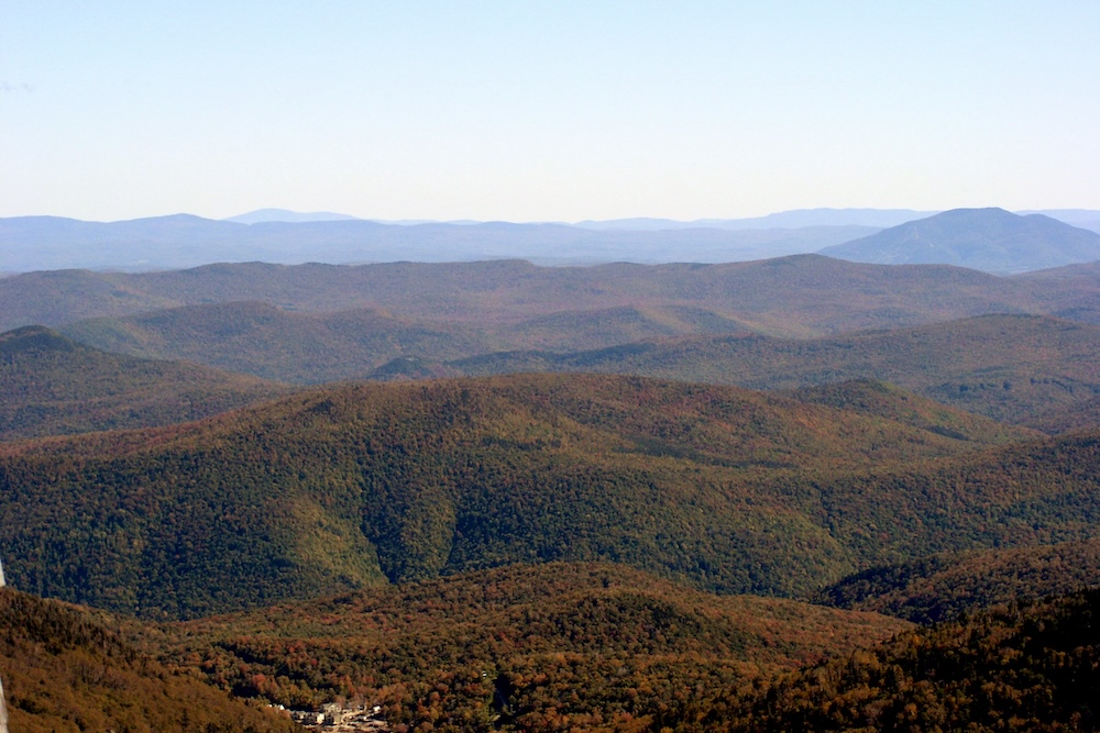 view from top of killington mountain