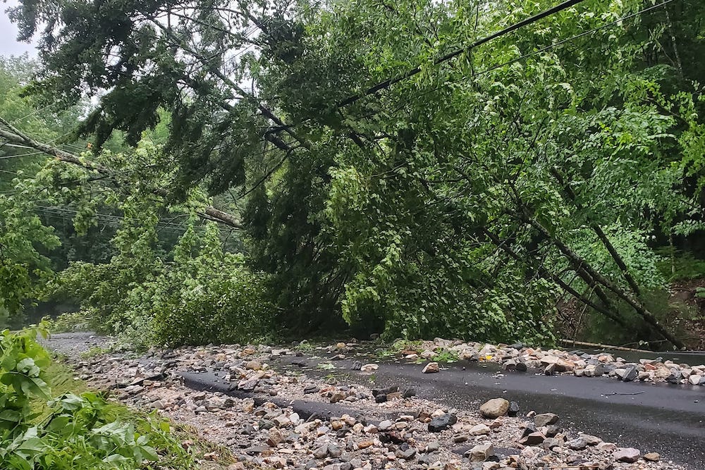 damaged power lines in Killington, VT