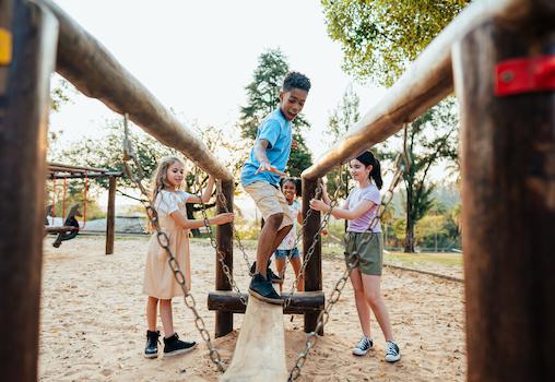Children playing in the playground